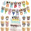 Nova Festa de Aniversário com Tema de Gatinho Bandeirolas de Puxar Topper de Bolo Faixa de Feliz Aniversário Suprimentos de Decoração