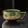 Caneca de leite com acabamento em cerâmica vitrificada em forno, caneca de café vintage com alça única, caneca para café da manhã em casa, xícara de chá criativa