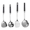 Espátula de acero inoxidable 304 cuchara para sopa espátula casera para cocinar colador cuchara para sopa cuchara espátula engrosada juego de cocina juego de cuatro piezas