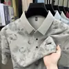 Enviado diretamente da fábrica de origem: Camiseta masculina de manga curta, nova polo de verão, camiseta estampada com gola dobrável business casual para meia-idade