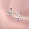 Pendientes de mariposa japoneses y coreanos 2023, nuevos y populares pendientes de esmaltado con diamantes de diseño de nicho de alta calidad, regalo de cumpleaños para mujer