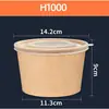 Tigelas de Papel Kraft Impressíveis para Atacado, Tigelas de Papel para Embalagem, Tigelas Redondas para Sopa, Recipientes para Sopa, Caixas para Fast Food, Descartáveis para Levar de Grau Alimentício