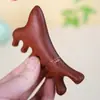 Pente de Massagem Quatro em Um de Sândalo Vermelho, Pente Meridian Multifuncional, Raspagem de Pontos de Acupuntura, Raspagem Nasal, Lifting Facial