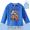 Camiseta de Manga Larga Unisex para Niños de Algodón Puro Rayo McQueen Ropa de Coche Rey Top Primavera Otoño Capa Base Delgada