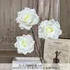 Ramo falso de simulación de color blanco terminado con flores de seda artificial para boda, fila de flores de plástico, arreglo de boda de alta calidad