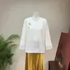 Zhi LiNovo Estilo Chinês Cor Sólida Jacquard Simples Generoso Camisa Base 2026 Outono Novo Gola Redonda Top Versátil