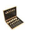 Cuchillo, Tenedor y Cuchara Portuguesa Amazon Transfronterizo Caja Dorada Juego de 24 Piezas para 6 Personas Cubiertos de Acero Inoxidable Cuatro Cajas de Regalo Principales