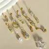 Conjunto direto da fábrica com 10 peças de anéis de umbigo de borboleta com zircônia, anel de umbigo longo de borboleta, joias para piercing corporal em estoque