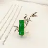 Prata S925 Pérola de Água Doce Novo Estilo Guofeng Alto Bambu Calcedônia Folha de Bambu Broche Antigo Elegante Broche