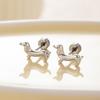 Henson Titanium Steel Ear Nail Cute Puppy Screw Brincos Ins Niche Brincos Brincos