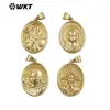Wt-Jfe146 Latão de Alta Qualidade com Textura Pingente Religioso Latão Escultura de Personagem Viva Design de Gravação Colar Acessórios de Cobre