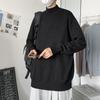 Suéter de Tricô Outono e Inverno Masculino Gola Alta Engrossado Quente Moda Coreana Solto Estilo Hong Kong Cor Sólida Base para Casal