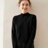 Baicai Veludo Cashmere Gola Meia-Alta 2026 Outono/Inverno Novo Estilo Coreano Versátil Macio Pegajoso Preguiçoso Tricô Top para o Dia a Dia