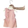 Vestido colete xadrez rosa e branco de verão novo estilo para meninas, Vestido de bebê moderno estilo coreano