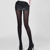 Meia-calça Fina JK Sweet Diamond Jacquard Branco Leite Anti-gancho Seda Puro Desejo Meia de Menina Parte Inferior Preta
