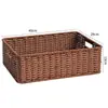 Cesta de Armazenamento para Gabinete Kens Mesa de Centro Japonesa Caixa de Diversos Rattan Sintético Trançado Cesta de Armazenamento para Entrada Casa Caixa de Armazenamento para Mesa