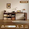 Escritorio Doble de Madera Maciza Mesa de Estudio para Adultos en Casa Mesa Larga para Dormitorio Armario de Almacenamiento Mesa de Ordenador Retráctil Integrada