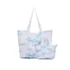 Bolso de Lona con Lazo Estilo Fresco y Femenino Personalizado para Estudiantes, Viajes al Trabajo, Viajes, Compras, Bolso Tote de Gran Capacidad