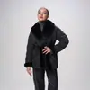Chaqueta de Algodón con Solapa Transfronteriza 2025 Moda Europea y Americana Holgada Versátil Color Sólido Diseño de Cintura con Lazo Abrigo para Mujer
