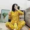 Pijama Feminino de Manga Longa para Halloween Primavera Outono Verão Estilo Fino Verão Romântico Roupas de Casa Desenho Animado Lindo Conjunto Transfronteiriço