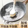 Cepillo de Plástico para Ollas para Uso en la Cocina del Hogar, Cepillo de Limpieza de Mango Largo para Lavar Ollas y Platos, Cepillo de Aceite Antiadherente, Elimina Suciedad y Grasa, Cepillo para Tazones