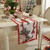 Novo Caminho de Mesa Jacquard Tingido em Fio Poliéster-Algodão Transfronteiriço, Caminho de Cama, Capa Decorativa de Natal, Toalha de Mesa