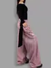 Pantalones Casuales Rosa Mariposa Lavados Desgastados de Street Dance Jazz para Mujer Verano Caída Sueltos Perezosos Pierna Ancha Pantalones Deportivos