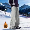 Pantalones de Montañismo y Esquí para Exteriores Otoño e Invierno Harkhanbei, Estilo Pareja, Marca de Moda High Street, Estilo Ins, Pantalones Casuales con Forro de Polar