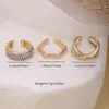 Set de Aretes de Clip Perforados con Diseño Geométrico Cortado de 3 Piezas Venta Caliente Transfronteriza Joyería para Oreja Apilable para Mujeres