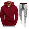 Novo Conjunto Masculino Jacquard para Todas as Estações, Esportivo, Fitness, Casual, com Capuz