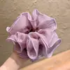 Goma para el pelo de malla morada con pedrería, con un toque de alta gama, para recogido en la nuca, Accesorio de moda coreano elegante para el cabello