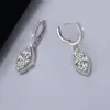 Pendientes Transfronterizos de Plata de Ley S925 para Mujer, Pendientes de Moissanita Marquesa, Diamantes de Moissanita, Pendientes de Alta Gama, Suministro Directo de Fábrica y Venta al por Mayor