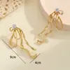 Joyería Europea y Americana de Nicho, Pendientes de Hada de Alta Gama, Pendientes Exagerados de Lazo Grande, Pendientes Asimétricos de Aleación con Puntos de Diamante