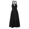 Estilo europeo y americano transfronterizo AliExpress comercio exterior para mujer ZR en stock nuevo vestido largo de cuadros rosas