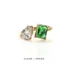 Anillo Dazan al por mayor en stock de Acero de Titanio con Galvanizado de Oro Real 18K, Cuadrado de Gota de Agua Abierto con Circonita, Transfronterizo Europeo y Americano Ins