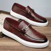 Zapatos Casuales de Negocios Transpirables para Hombre de Venta Caliente Estilo Británico Moderno Suela Suave Versátiles de Cuero - 26053