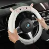 Cubierta de Volante de Coche de Cachemira Linda y Personalizada Universal Sin Anillo Interior Dibujos Animados Cómoda y Valiente contra el Frío Invierno Resistente al Frío y Cálida