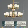 2026 Novo Modelo Salão de Villa Novo Estilo Chinês Lustre de Sala de Estar Totalmente Cobre Jade Lustre de Sala de Jantar Estudo Zen de Alto Padrão