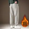 Calça moletom de tricô retrô americana de alta qualidade para homens, novo modelo outono 2026, cintura elástica, punhos, modelagem solta, calça casual esportiva