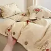 Conjunto de Quatro Peças de Algodão e Linho Tingido com Fio Retrô de Grau A para Mãe e Bebê Conjunto de Quatro Peças de Roupa de Cama de Algodão e Linho Quatro Peças