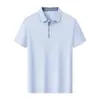 Camisa polo Desan Ice Bead 70D 175G, tecido dupla face, gola sem costura, manga curta com logo estampado, roupa de trabalho unissex