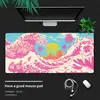 Alfombrilla de ratón con diseño de ola Ukiyo-e estilo japonés, tamaño grande, adecuada para escritorios de computadora, con el Monte Fuji, pad de teclado retro, para uso en oficina y juegos
