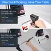 Scanner Bluetooth tipo anel, pistola de escaneamento sem fio portátil, scanner de código de barras Bluetooth 1D, leitor de código de barras de armazém 2D
