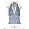 Roupas Femininas Mais Vendidas na Europa e América 2026 Verão Nova Moda Sexy Decote Halter com Renda Estampado de Bolinhas Atacado