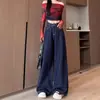 Jeans negros acampanados talla grande para mujer, nueva colección otoño/invierno 2026, cintura alta elástica, corte holgado y pantalones de herradura adelgazantes