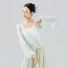 Ropa de Baile, Ropa de Performance de Gasa, Elegante Nueva Ropa Larga de Práctica de Danza Moderna China Estilo Hada, Tops de Danza Clásica