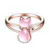 Collar de gato de piedra de hibisco traje cristal en polvo pendiente anillo circonita en polvo europea y americana gato lindo regalo para novia