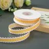 Fita Floral com Laço Feito à Mão, Borda Ondulada, Xadrez, Textura Dura, 1,5cm, para DIY, Flor de Fita, Tira para Presente