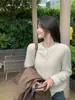 Ropa Zhengqite/[Estética de Atmósfera] Serie Cepillada de Lana y Cachemira Tops Cárdigan de Punto Suave para Mujer #