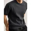 Camiseta de Tricô Manga Curta Gola Redonda Estilo Old Money para Homens, Camisa Base Lisa Listrada Casual de Verão Respirável Confortável, Tendência